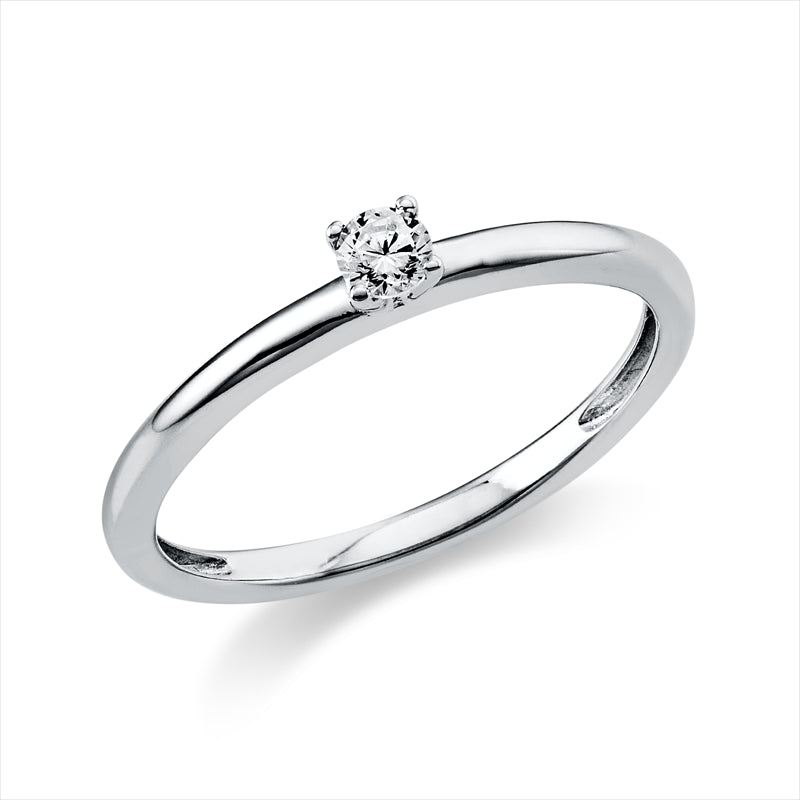 Solitaire Ring Weißgold 18kt 0,1ct