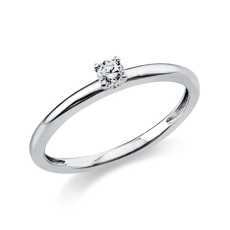 Solitaire Ring Weißgold 18kt 0,1ct