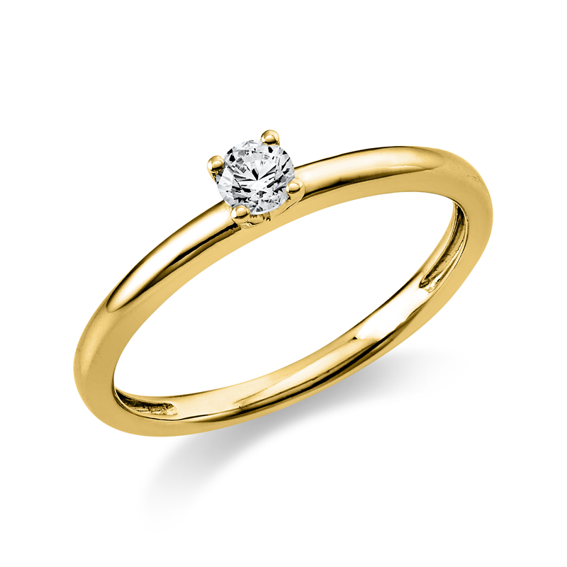 Solitaire Ring Weißgold 14kt 0,15ct