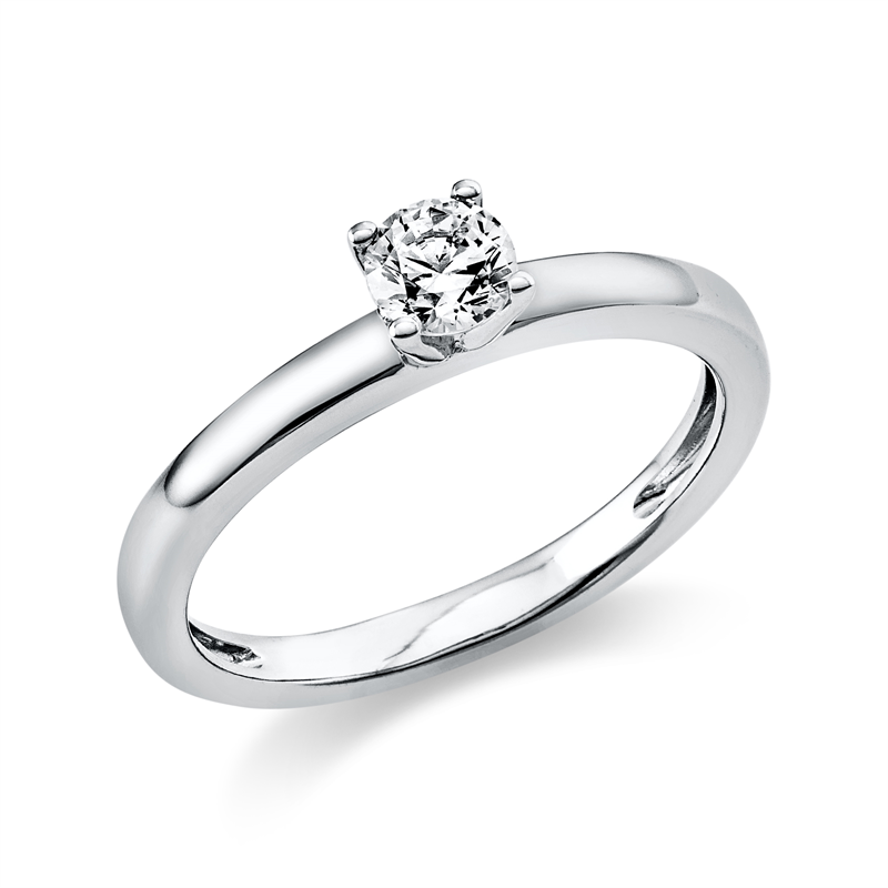 Solitaire Ring Weißgold 14kt 0,3ct