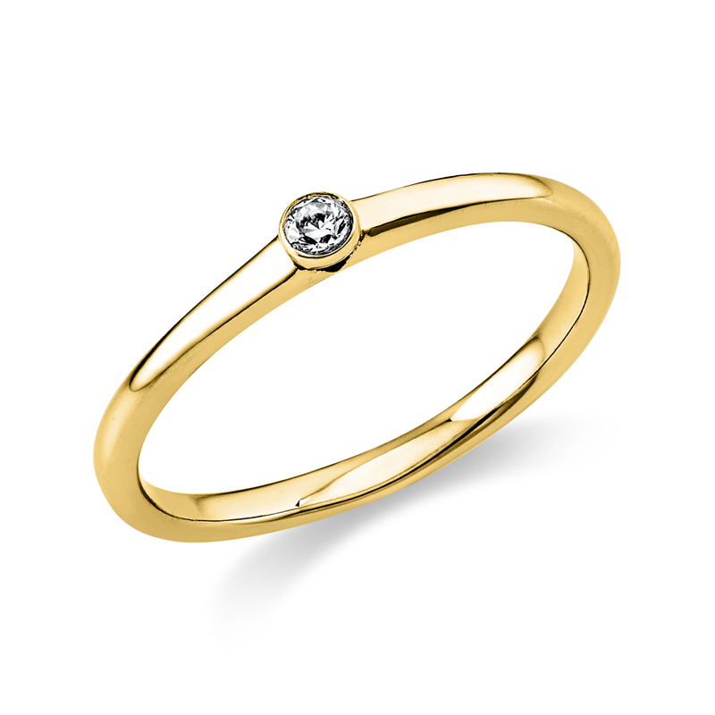 Solitaire Ring Gelbgold 18kt 0,05ct