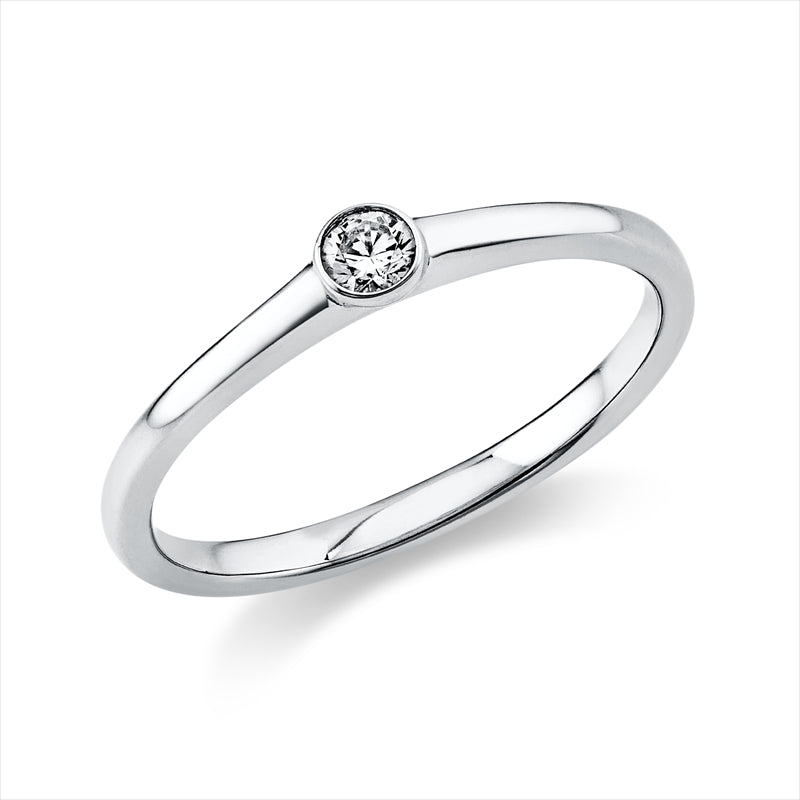 Solitaire Ring Weißgold 18kt 0,1ct
