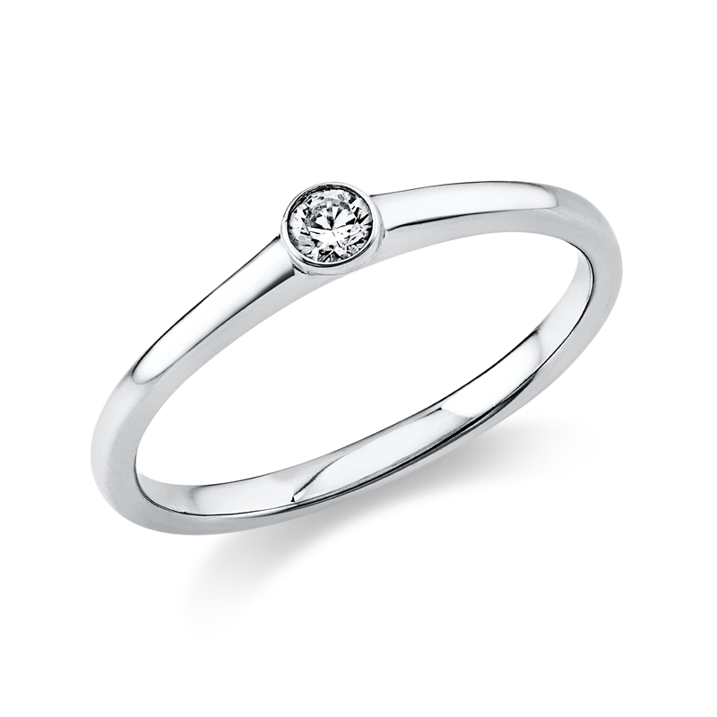 Solitaire Ring Weißgold 18kt 0,1ct