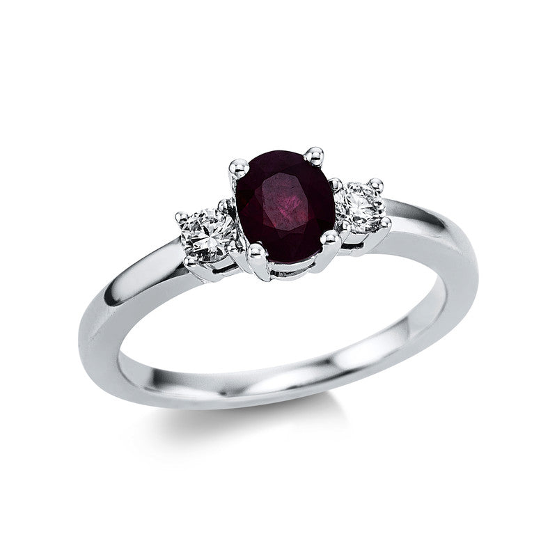 Farbstein Classic Ring Weißgold 18kt Ref-1W287