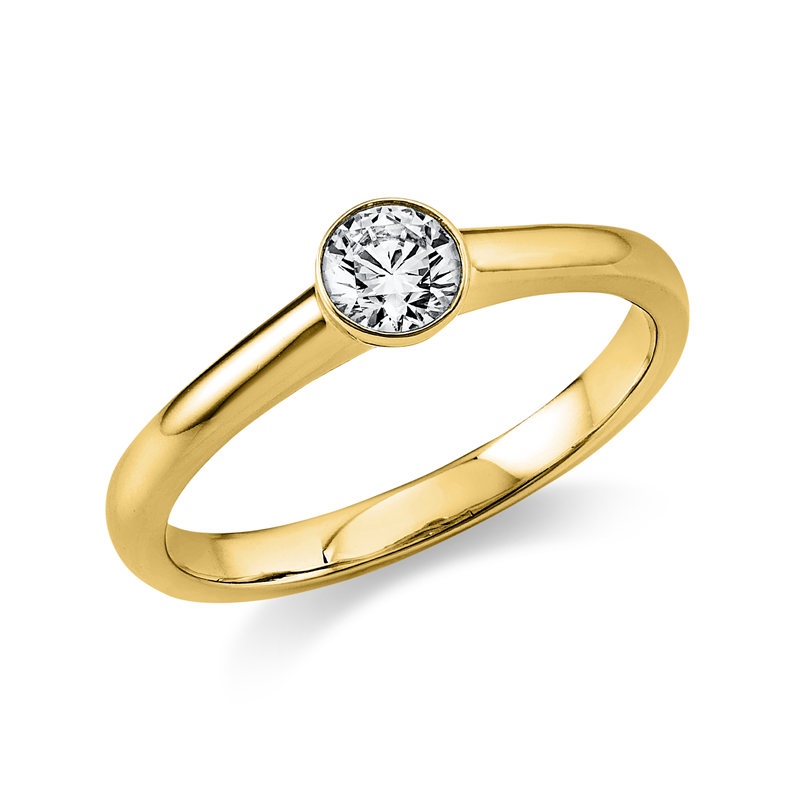 Solitaire Ring Gelbgold 14kt 0,3ct