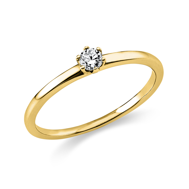 Solitaire Ring Gelbgold 18kt 0,1ct