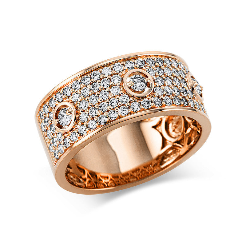 Pavé Ring Rotgold 18kt 0,83ct