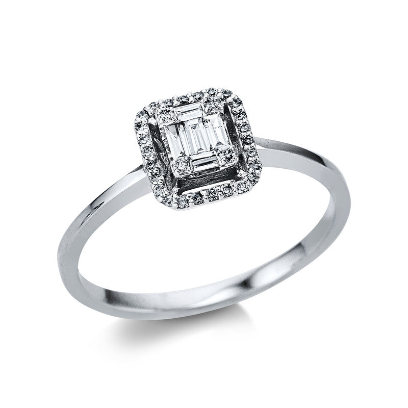 Baguette Illusion Ring Weißgold 18kt 0,2ct