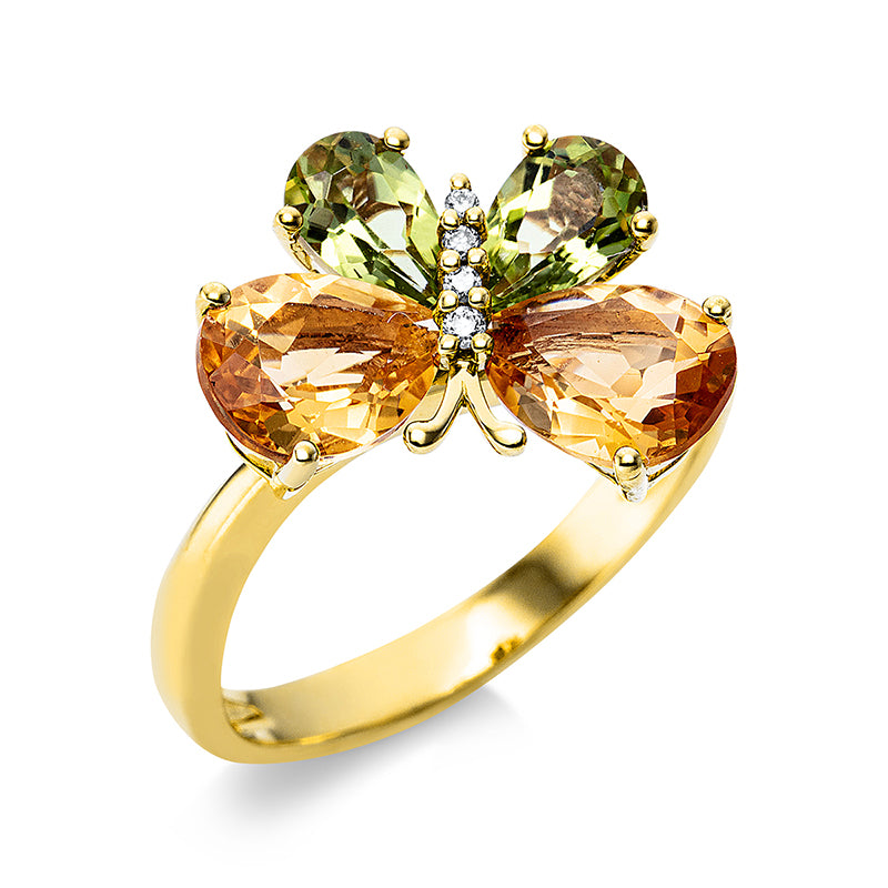 Farbstein Fashion Ring Gelbgold 18kt 0,03ct