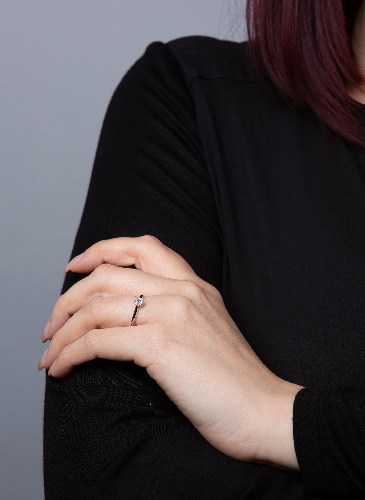 Solitaire mit Besatz Ring Weißgold 18kt 0,19ct