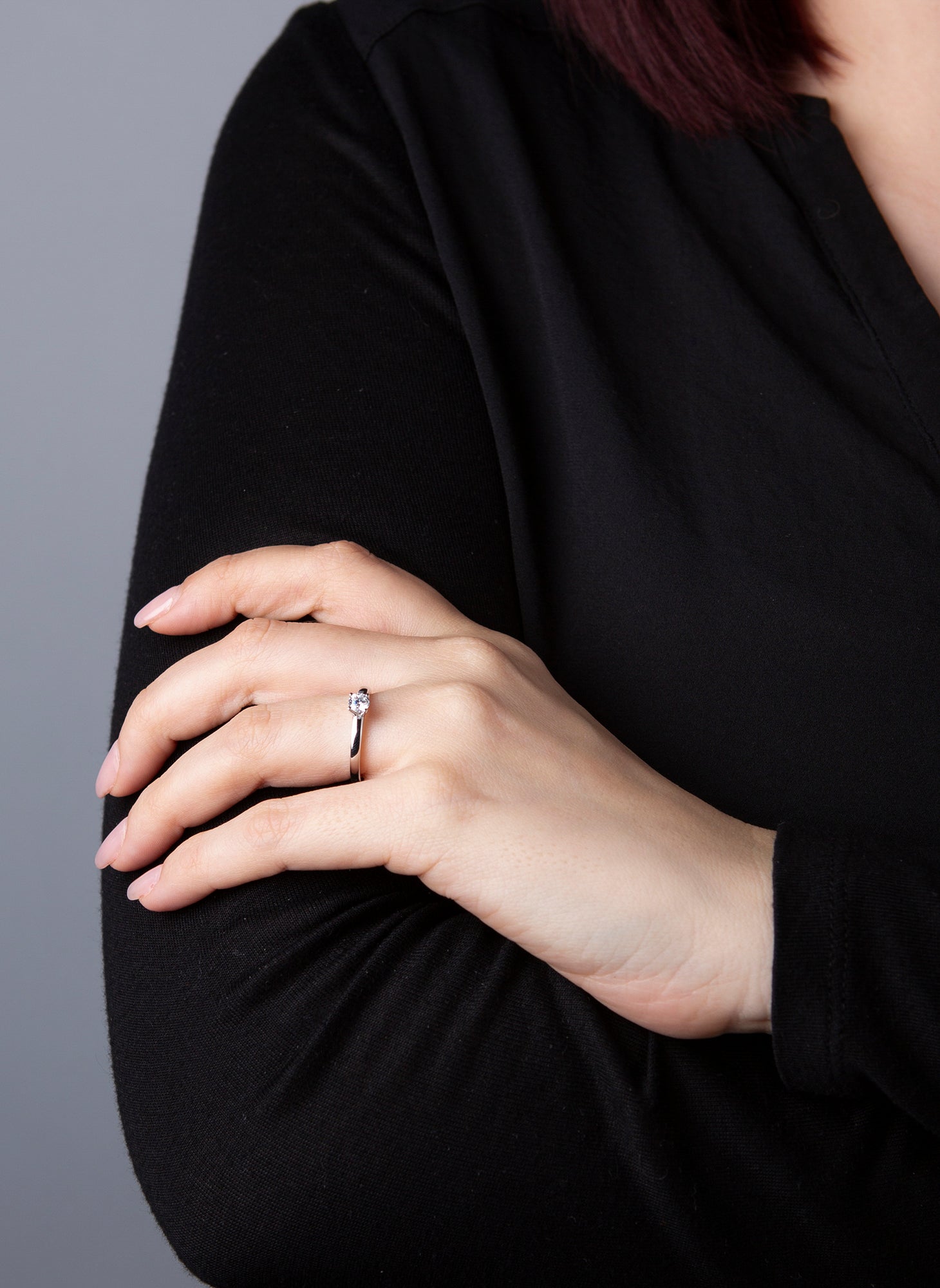 Solitaire Ring Weißgold 14kt 0,3ct
