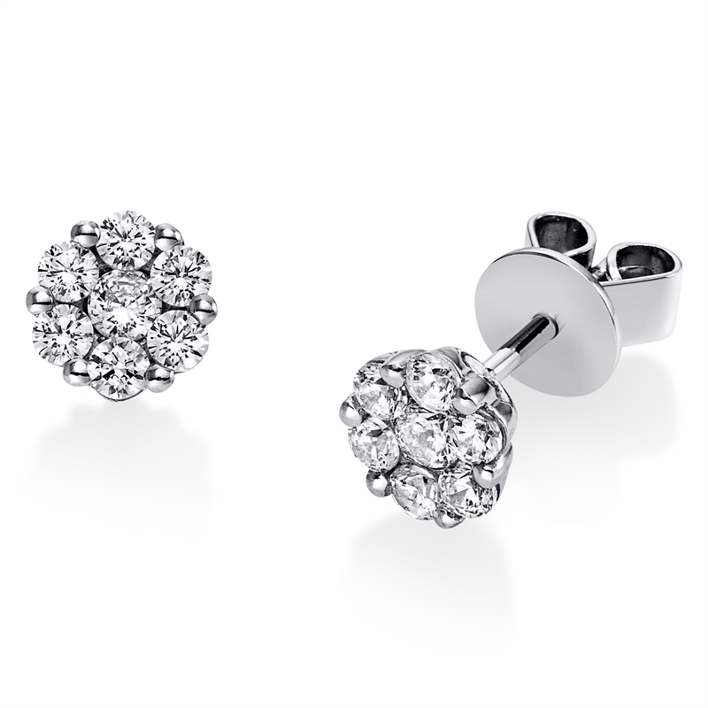 Illusion Classic Ohrstecker Weißgold 18kt 0,53ct