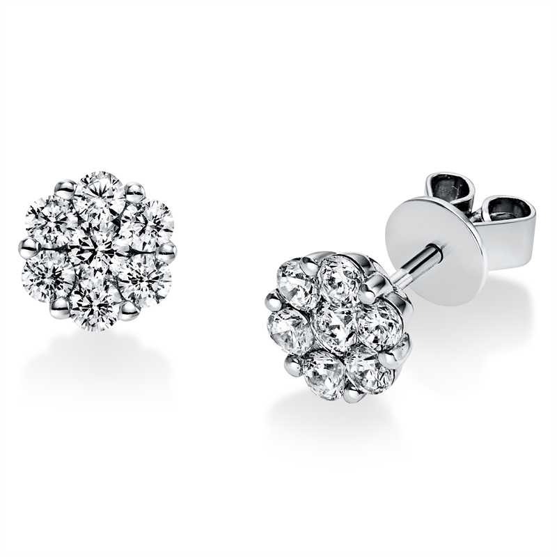 Illusion Classic Ohrstecker Weißgold 18kt 0,84ct