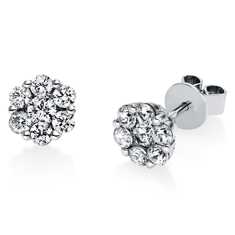 Illusion Classic Ohrstecker Weißgold 18kt 1,03ct