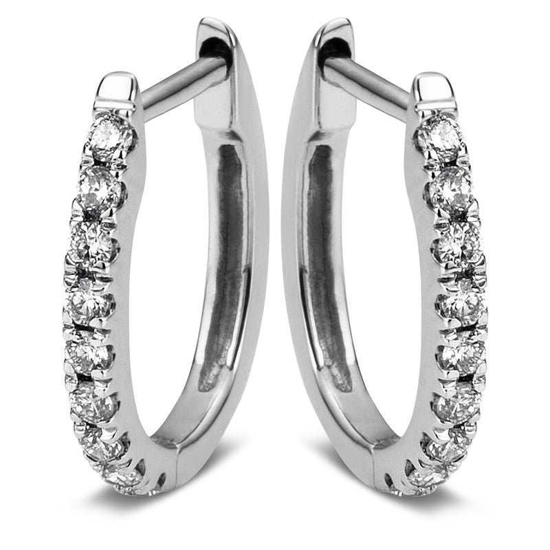 Mehrfachsteinbesatz Creolen Weißgold 18kt 0,21ct