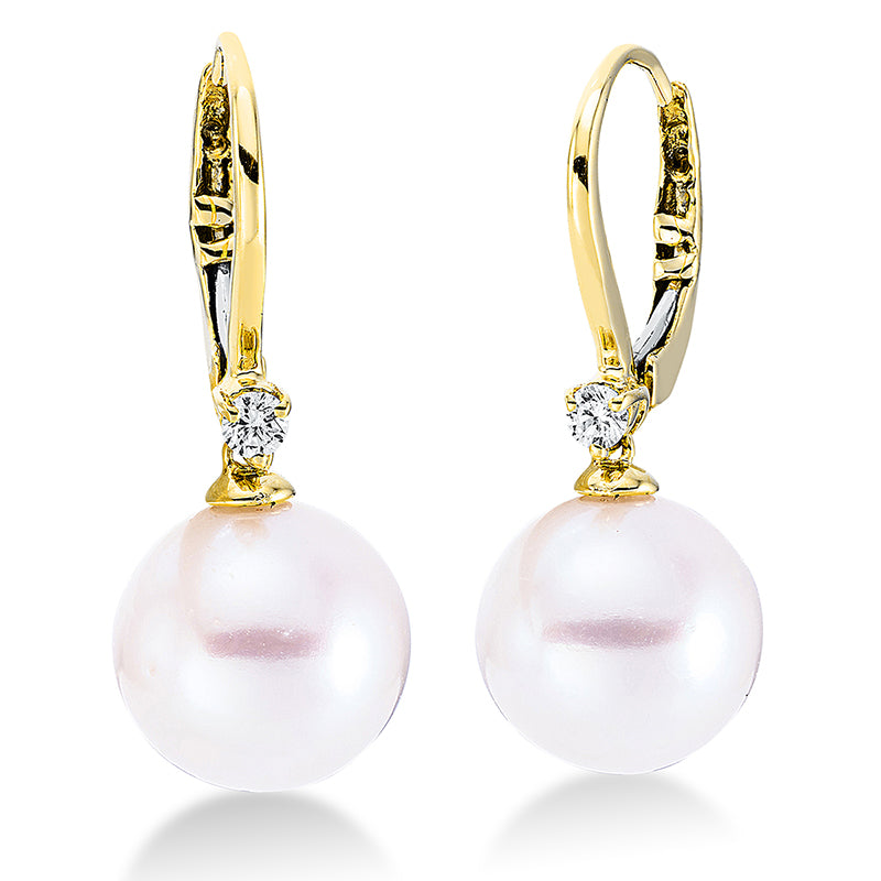 Perle Ohrschmuck Gelbgold 18kt 0,09ct