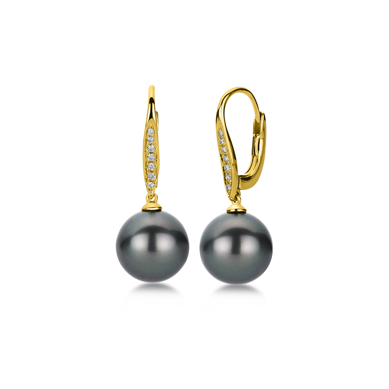 Perle Ohrschmuck Gelbgold 18kt 0,07ct