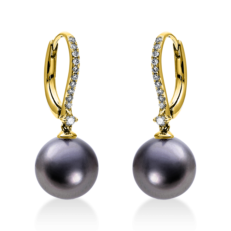 Perle Ohrschmuck Gelbgold 18kt 0,16ct
