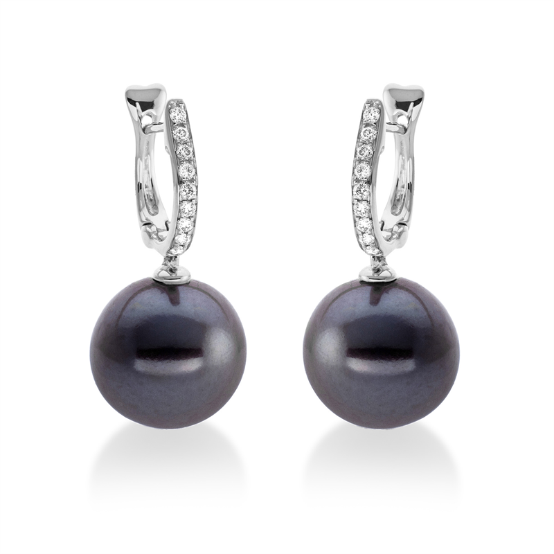 Perle Ohrschmuck Weißgold 18kt 0,18ct