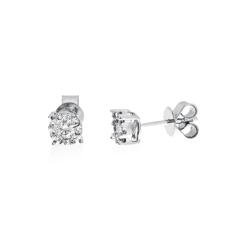 Illusion Classic Ohrstecker Weißgold 18kt 0,49ct