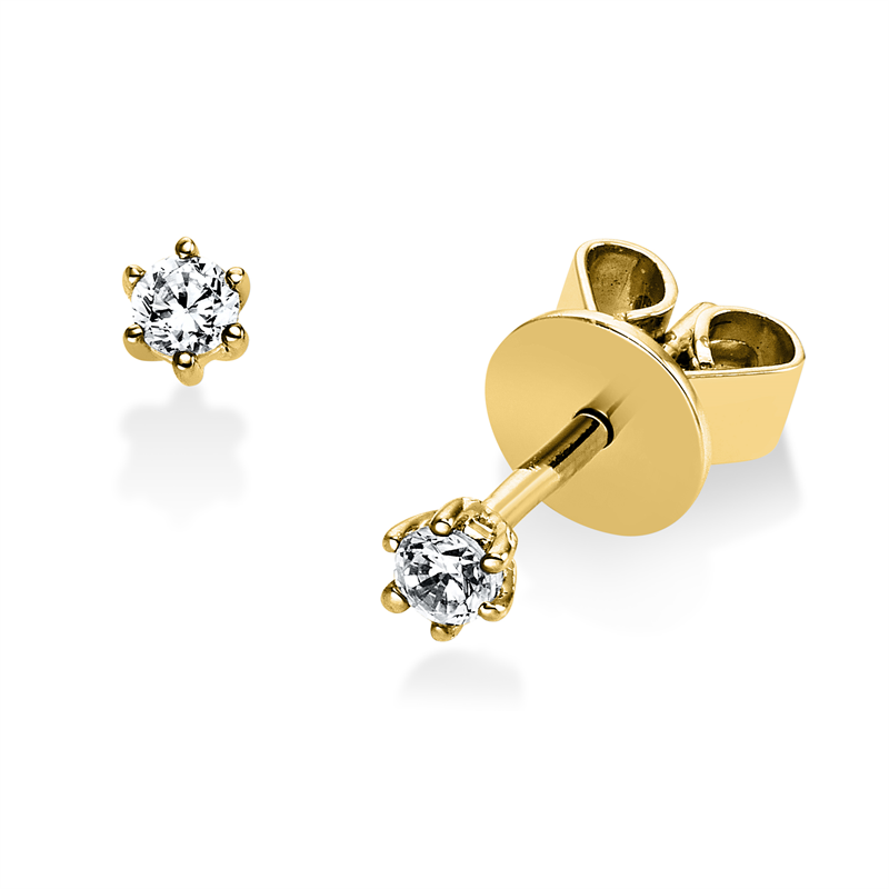 Solitaire Ohrstecker Weißgold 18kt 0,1ct