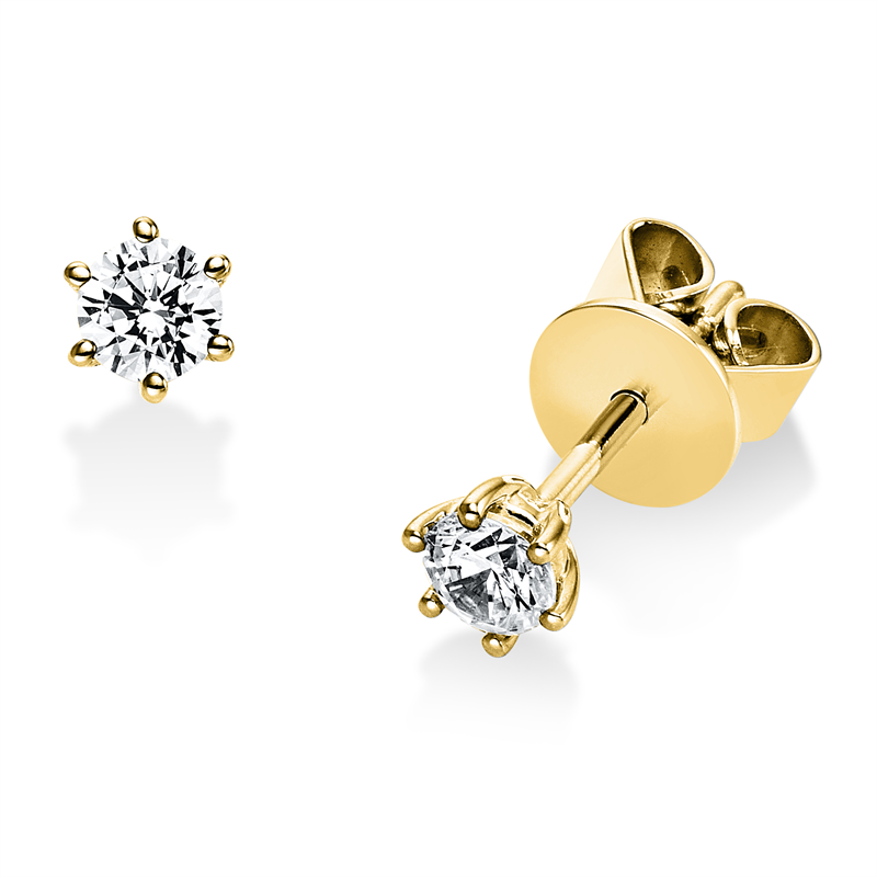Solitaire Ohrstecker Weißgold 18kt 0,3ct