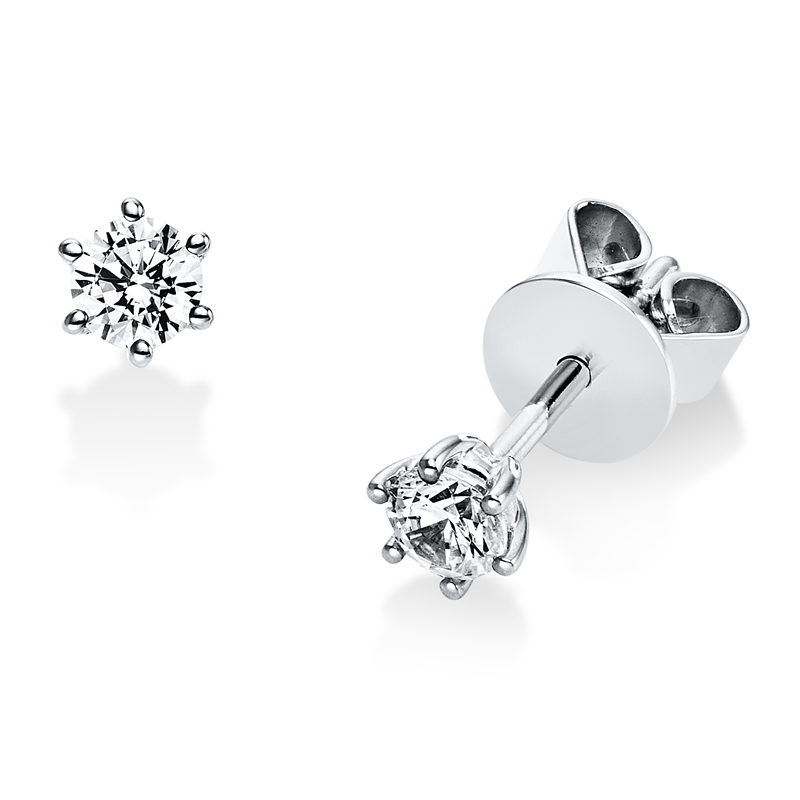 Solitaire Ohrstecker Weißgold 18kt 0,3ct