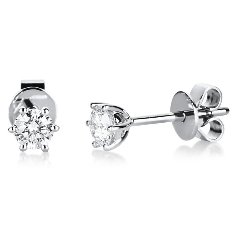 Solitaire Ohrstecker Weißgold 14kt 0,35ct