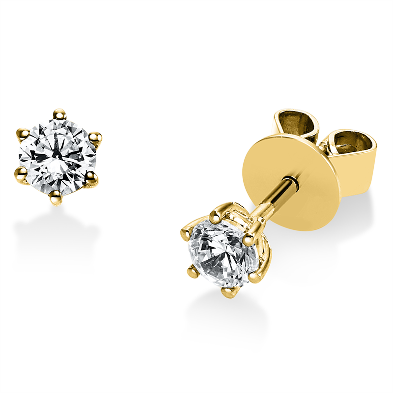 Solitaire Ohrstecker Weißgold 14kt 0,4ct