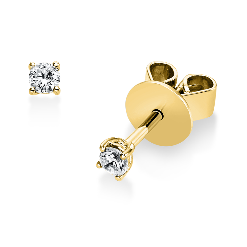 Solitaire Ohrstecker Weißgold 18kt 0,1ct