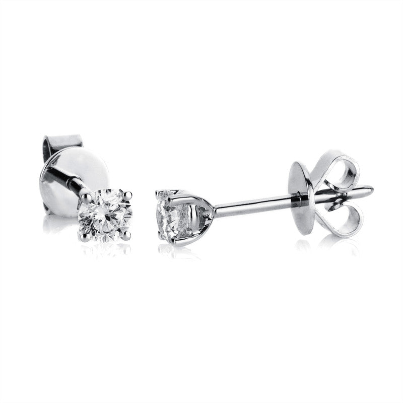 Solitaire Ohrstecker Weißgold 18kt 0,25ct
