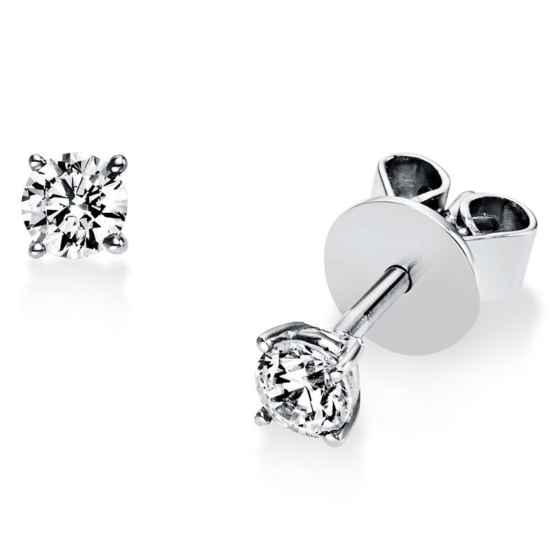 Solitaire Ohrstecker Weißgold 18kt 0,3ct