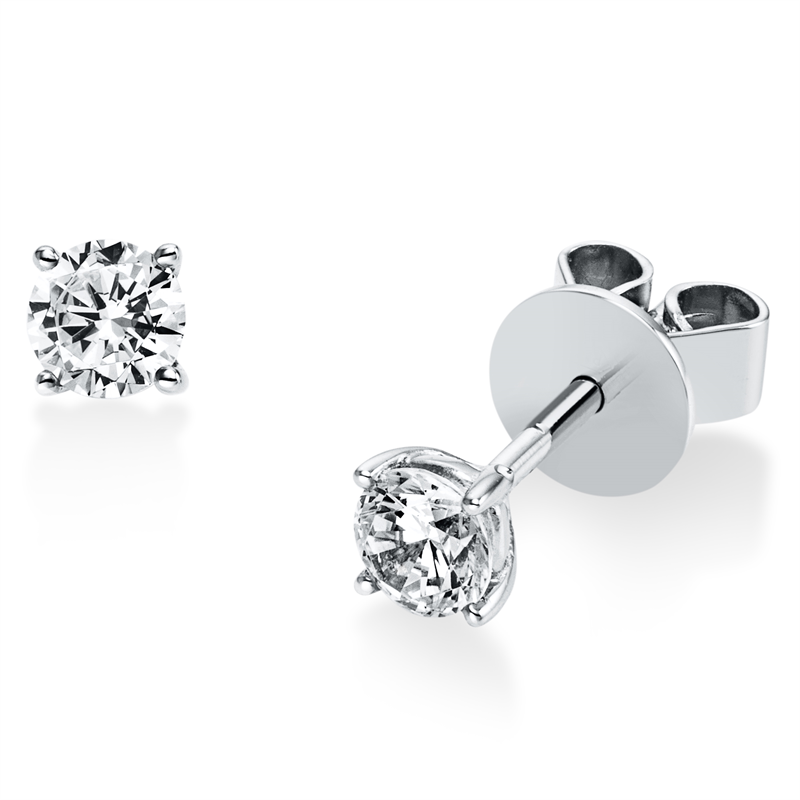 Solitaire Ohrstecker Weißgold 18kt 0,4ct