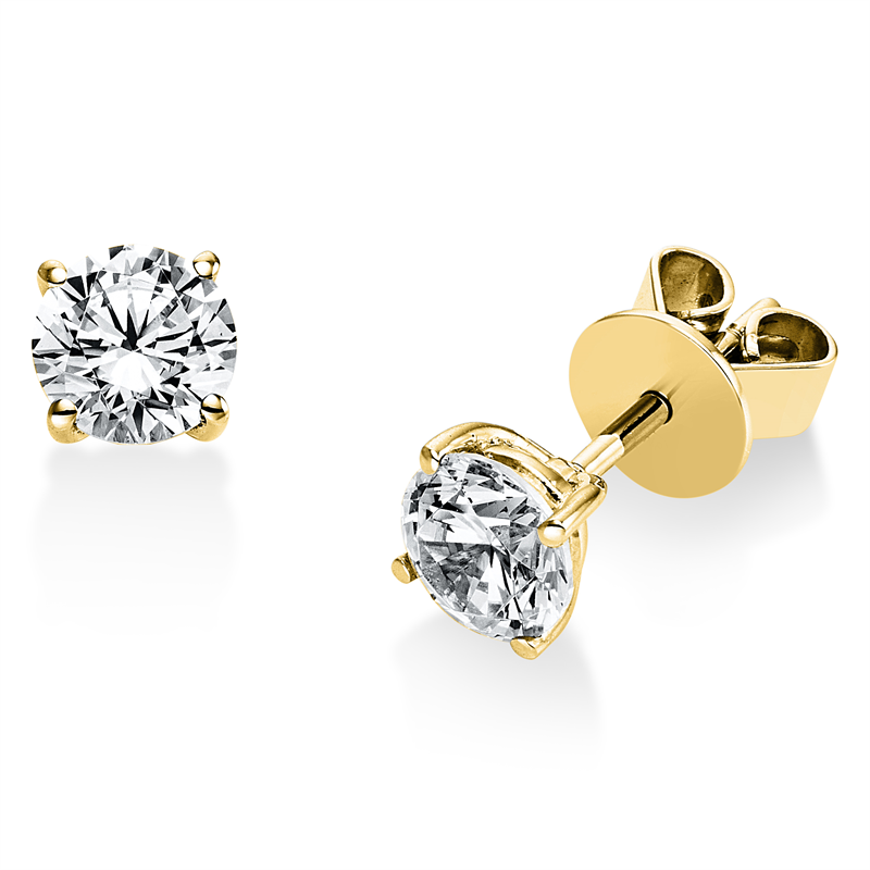 Solitaire Ohrstecker Gelbgold 18kt 1ct