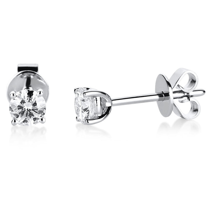 Solitaire Ohrstecker Weißgold 18kt Ref-2B691