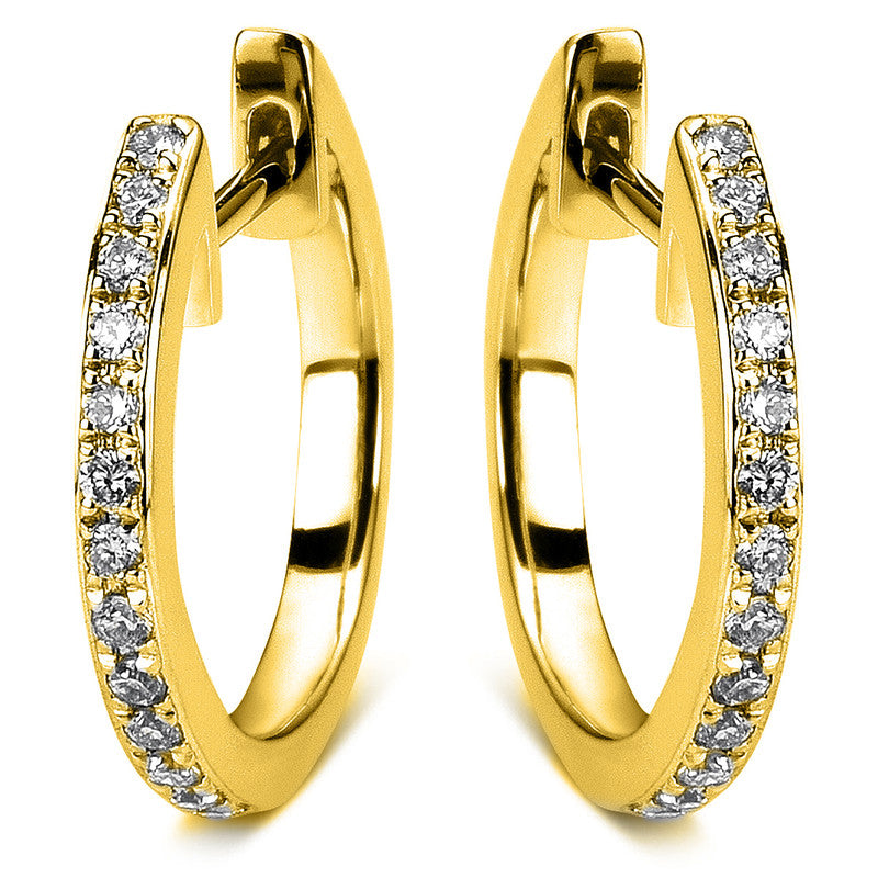 Mehrfachsteinbesatz Creolen Weißgold 18kt 0,19ct