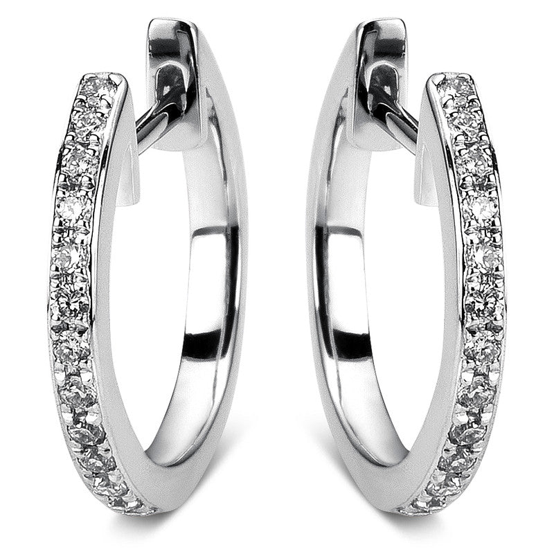 Mehrfachsteinbesatz Creolen Weißgold 18kt 0,19ct