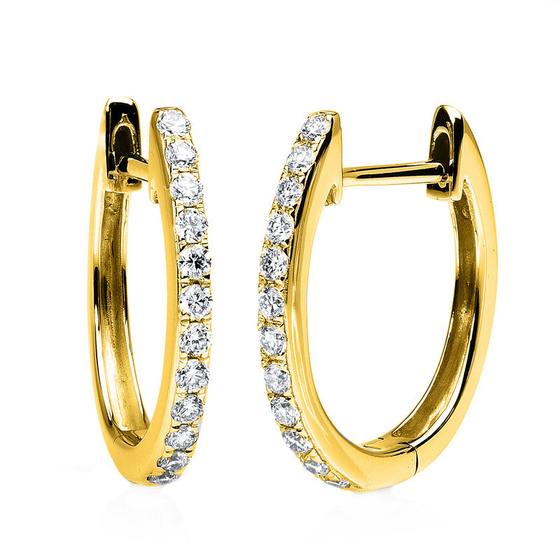 Mehrfachsteinbesatz Creolen Weißgold 18kt 0,26ct