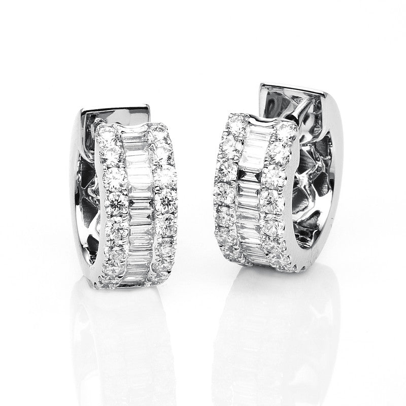Baguette Creolen Weißgold 18kt 0,95ct
