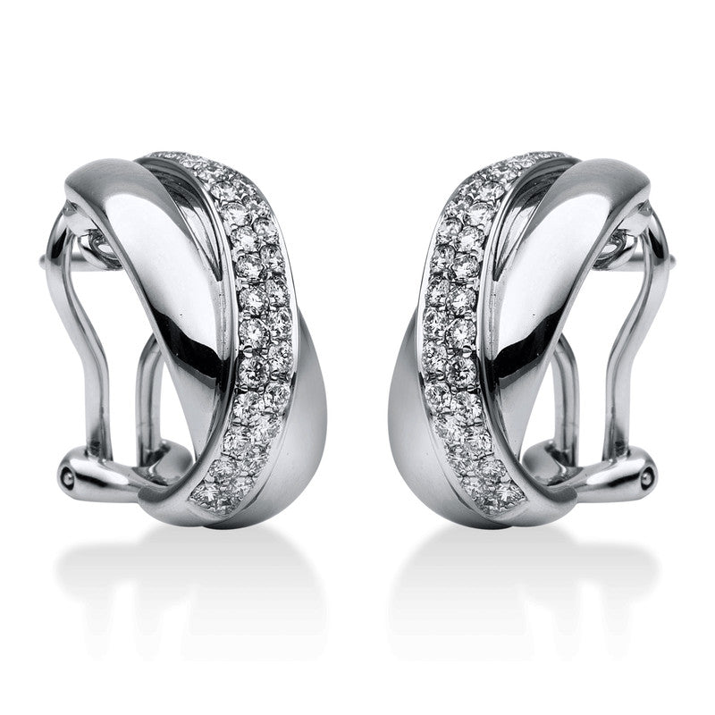 Mehrfachsteinbesatz Creolen Weißgold 18kt 0,63ct