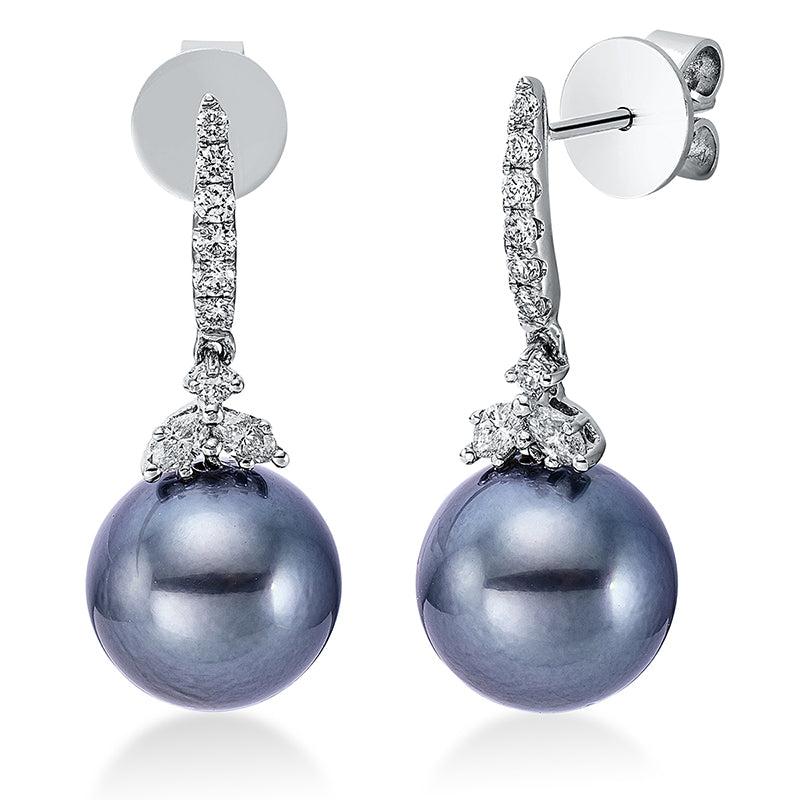Perle Ohrschmuck Weißgold 18kt 0,37ct