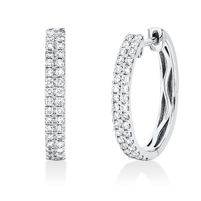 Pavé Creolen Weißgold 18kt 0,61ct