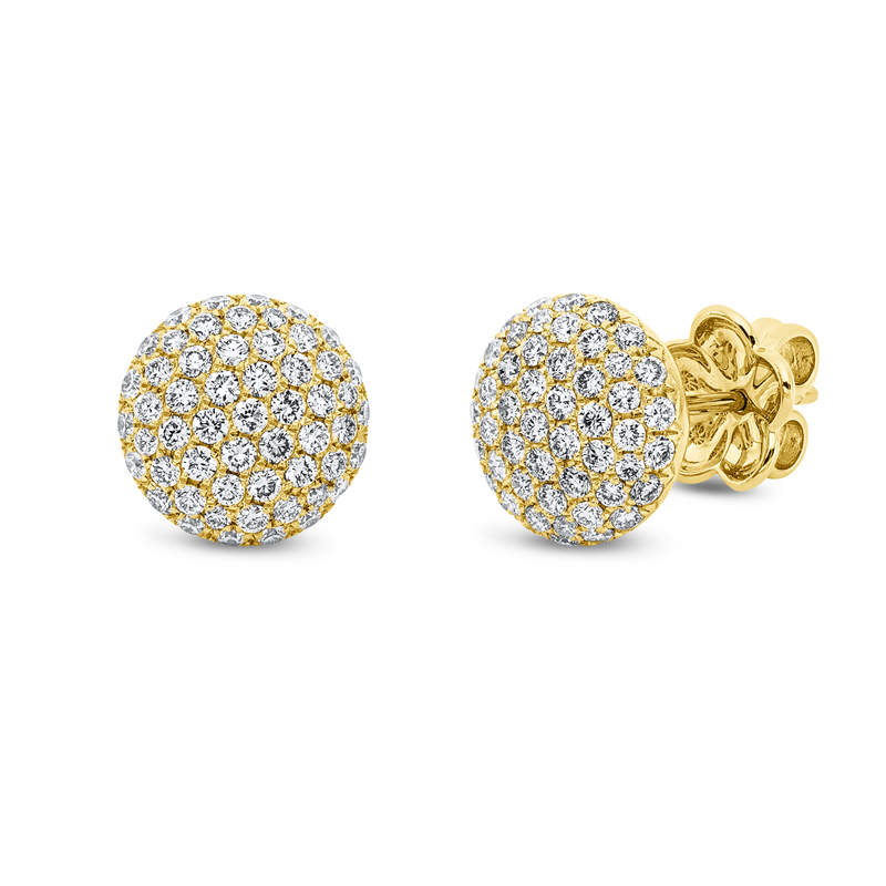 Pavé Ohrstecker Gelbgold 18kt 1,12ct