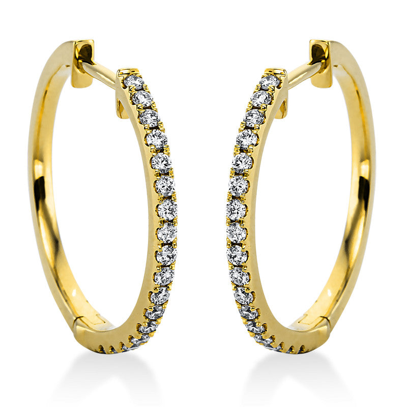 Mehrfachsteinbesatz Creolen Gelbgold 18kt Ref-2E447