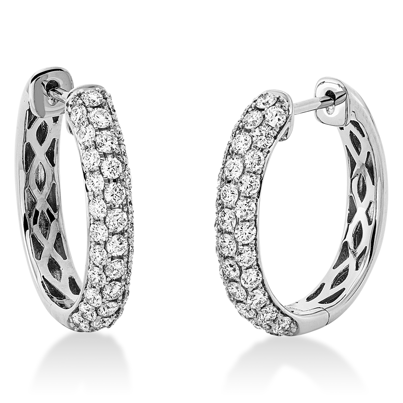 Pavé Creolen Weißgold 18kt 1,09ct
