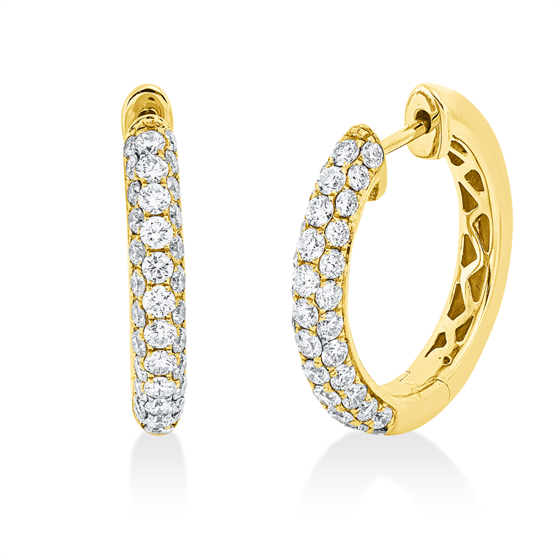 Pavé Creolen Gelbgold 18kt 1,27ct
