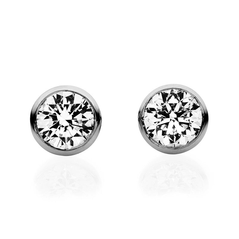 Solitaire Ohrstecker Weißgold 14kt 0,1ct