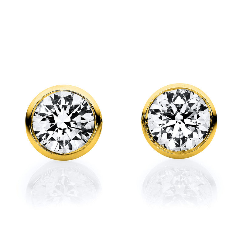 Solitaire Ohrstecker Gelbgold 18kt Ref-2F030