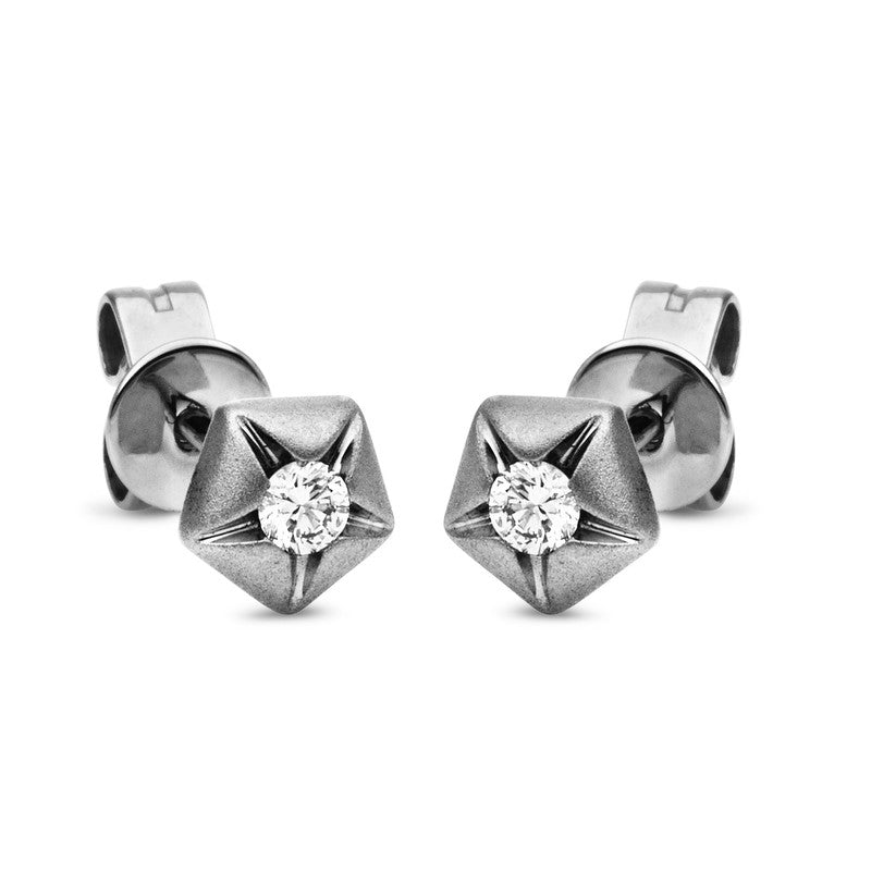 Solitaire Ohrstecker Weißgold 14kt Ref-2F506