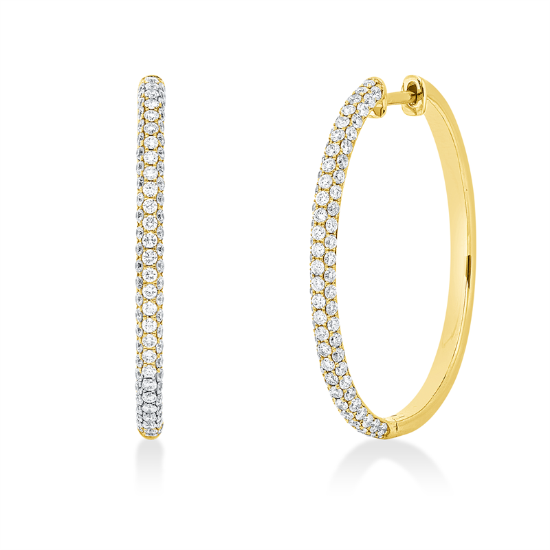 Mehrfachsteinbesatz Creolen Gelbgold 18kt 1,17ct